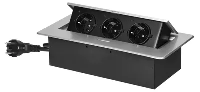 Immagine prodotto di Presa Schuko integrata, ORNO, 1,5 m, argento/nero
