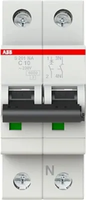 Immagine prodotto di Interruttore  LE, S201-C10NA, C 10A, 1p+N, 2TE, 1 pz.