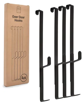 Produktbild von D&D Living Türhaken zum Einhängen bis 16 mm, 4x Doppel Haken für Türgarderobe, Kleiderhaken, schwarz