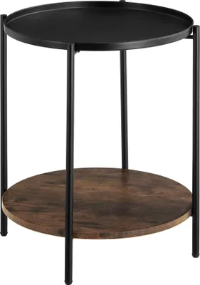 Image de Table d’appoint SUNDERLAND 45,5x54,5cm - Bois foncé industriel, rustique
