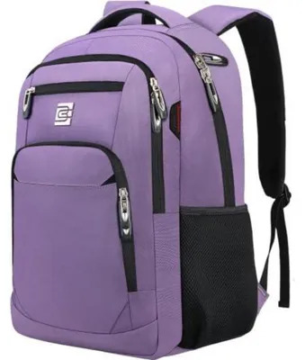 Produktbild von Laptop Rucksack Herren Lila 18 Zoll 15.6 Zoll Fach Wasserabweisend Gepäckgurt Diebstahlschutz