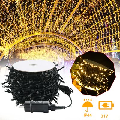LZQ 100M LED Lichterkette 1000er LEDs Warmweiß Lichterkettenvorhang Deko Lights Leuchte Beleuchtung Wasserdicht IP44 mit 8 modi für Innen Außen Party, Feier, Hochzeit, Weihnachts
