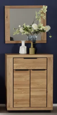 Produktbild von Garderoben-Set >Greno< (2-teilig) Massivholzfront - Teilmassiv - 80x200,5x40 (BxHxT)
