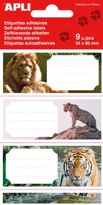 Produktbild von APLI Buchetiketten "Jungle" 36 x 81 mm 3 Blatt à 3 Etiketten