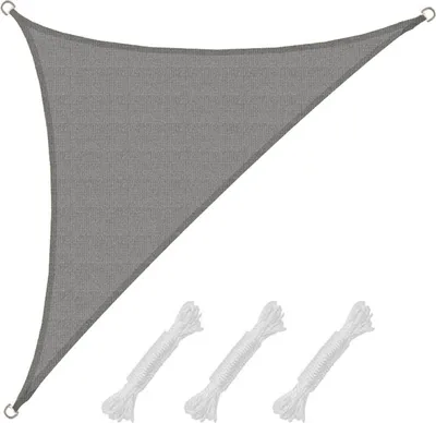 Produktbild von UV Sonnensegel 3x3x4,2 HDPE Dreieck Rechtwinklig Sonnenschutz Garten Grau