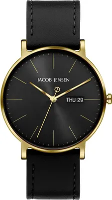 Produktbild von Jacob Jensen Timeless Nordic 165 Herrenuhr Titan 40 mm schwarz