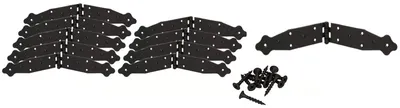 Productafbeelding van KOTARBAU® Kistenband, 10-delige set, 290 x 35 mm, kistscharnier, tafelscharnier, meubelscharnier, meubelscharnier, poedercoating, zwart