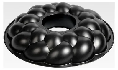 Produktbild von Hefezopf Backform Kranz 32 cm, antihaftbeschichtet, für Ostern, mit praktischem Griffrand, einfach zu verzieren, Schwarz