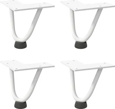 Immagine prodotto di Gambe a forcina per tavolino 4 pz bianche 10 cm in acciaio massiccio