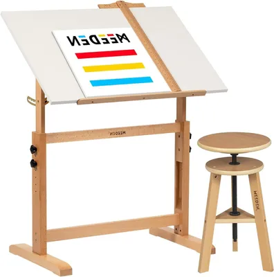 Produktbild von Zeichentafel - Zeichenbrett - Hobbeltisch - Schreibtisch - Zeichenbrett-Set