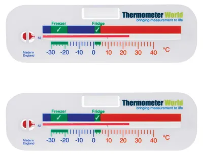 Analoges Kühlschrankthermometer im 2er-Pack, -30 bis +40 °C