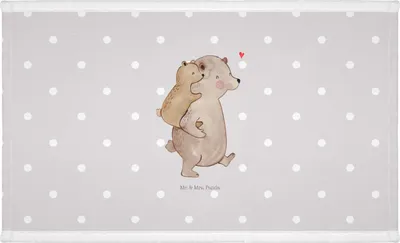 Produktbild von Mr. & Mrs. Panda Flauschtuch Papa Bär - Grau Pastell - Geschenk, Vorbild, frottierhandtuch, Vatertag, Frotteehandtuch, Muttertag, Vater, 50x100 Handtuch, gesichtstuch