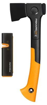 Produktbild von Fiskars X14 Universal-Axt und Xsharp Schärfer Set, Schwarz/Orange