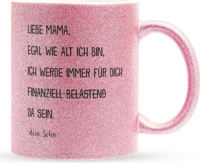 Produktbild von 22Feels Glitzertasse Pink Mama Geschenk von Sohn Muttertag Geburtstag Mutter Weihnachten Kaffeetasse Frauen Geschenkidee Bürotasse