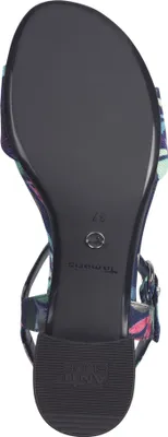 Produktbild von Tamaris Damen Sandalette floral Blumenmuster Blockabsatz 1-28208-44, Größe:40 EU, Farbe:Blau