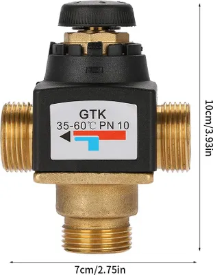 Obrázek produktu pro Třícestný termostatický směšovací ventil z mosazi s vnějším závitem DN20 pro solární ohřívače vody