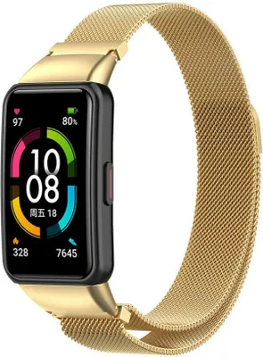 Produktbild von Strap-it Huawei Band 6 Milanese Band (Gold)