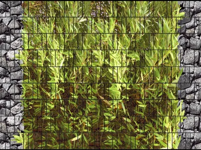 Produktbild von Bedruckter Sichtschutz BAMBUS & BRUCHSTEIN Zaun Sichtschutzstreifen 2,5m x 1,8m