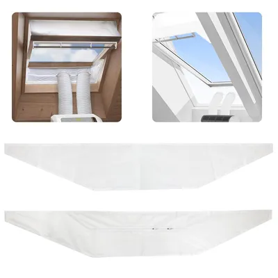 Produktbild von 2 Stück Fensterabdichtung für mobile Klimageräte Dachfenster, Hot Air Stop zum Anbringen an Schwingfenster, Fensterabdichtung Klimaanlage, 230cm x2