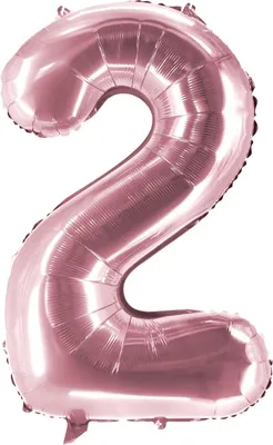 Produktbild von Folienballon Rosé 100cm Zahl 2