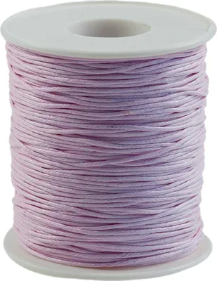 90 Meter / 1 Spule gewachste Baumwollschnur, 1mm helllila