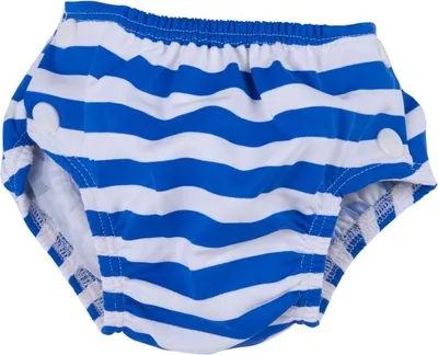 Produktbild von Popolini Badewindel Schwimmwindel Ringel Marine S (small) 3-9 kg