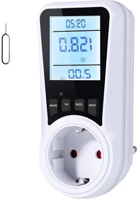Obrázek produktu pro Měřič spotřeby energie – monitor spotřeby – úspora energie – ochrana proti přetížení – 16 A – bílá barva