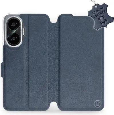Produktbild von Echtleder Handyhülle für Xiaomi POCO F7, Mobiwear Leather, Dunkelblau