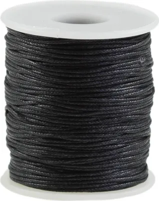 90 Meter / 1 Spule gewachste Baumwollschnur, 1mm schwarz