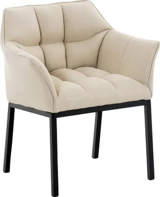 Produktbild von TPFLiving Esszimmerstuhl Octrarius-S Stoff Gestell Metall schwarz creme