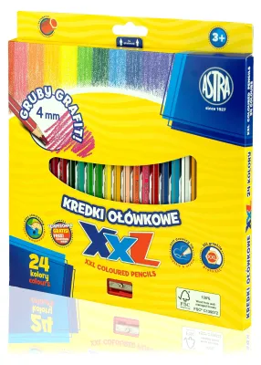 Image de Crayons de couleur 24 couleurs XXL graphite 4 mm Astra