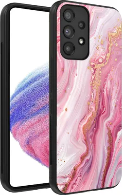 Produktbild von Smartphonica Handytasche passend für Samsung Galaxy A53 5G mit Marmordruck - TPU Rückseitenschutzhülle Marmordesign - Pink