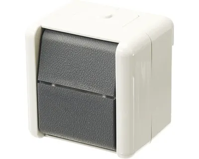Produktbild von Jung 806 W Feuchtraum Wippschalter Universal Aus-Wechsel Aufputz IP44 hellgrau/dunkelgrau WG800