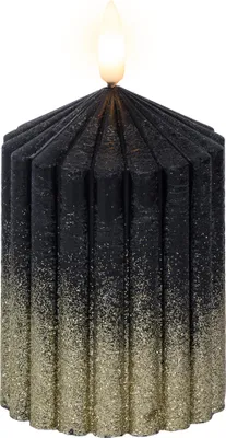 Produktbild von Kaemingk LED Kerze schwarz Ø 7 x 10 cm warmweiß