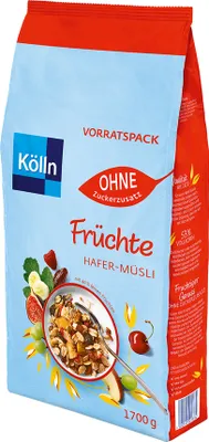 Obrázek produktu pro Kölln Ovesné müsli bez přidaného cukru a s jemným ovocem 1700g