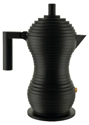 Espressomaschine Pulcina, 3 Tassen, Aluminium, Schwarz