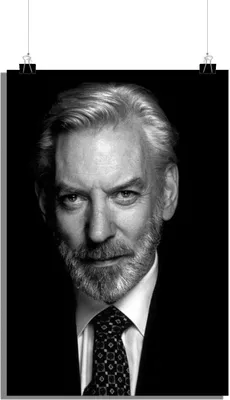 Produktbild von Donald Sutherland Poster - Film Poster - Schauspieler Poster - Schwarz-Weiß Poster - Stilvolles Poster - 51x71cm - Perfekt zum Einrahmen