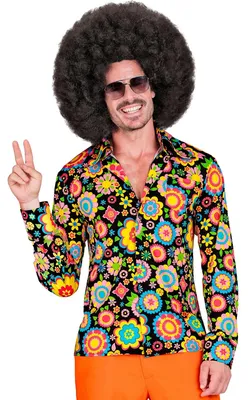 Immagine prodotto di W WIDMANN MILANO - Abbigliamento per feste - Camicia da uomo anni '60 - Motivi floreali colorati, taglia S-M