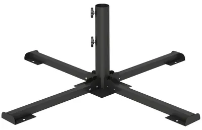 Produktbild von Sonnenschirmständer Klappbarer Schirmständer Rohrdurchmesser 38 und 48 mm Kreuzständer für Sonnenschirme, Dunkelgrau