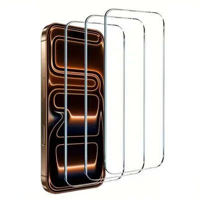 Produktbild von 3 Stück Schutzglas für iPhone 17 Pro. Display Schutz Folie Echt Glas Panzerglas