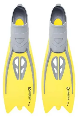 Image de Abysstar F4, palmes de plongée, jaune, pointure EU 31-33, enfant, jaune, pointure EU 31-33