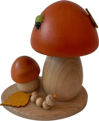 Produktbild von Kuhnert Räuchermännchen Räucherfigur Rauchpilz - Rotkappe 14 cm - Echt Erzgebirge