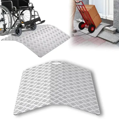 Productafbeelding van Aluminium drempelhelling - Rolstoelhelling - Brughelling - Deuropganghelling - Lengte 100 cm - Draagvermogen 270 kg