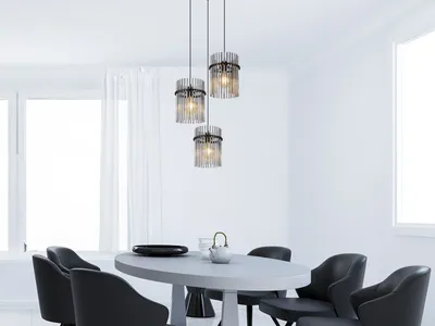 Produktbild von Ausgefallene LED Hängelampe Treppenhaus Glaslampe für Esstisch Wohnzimmer & Flur