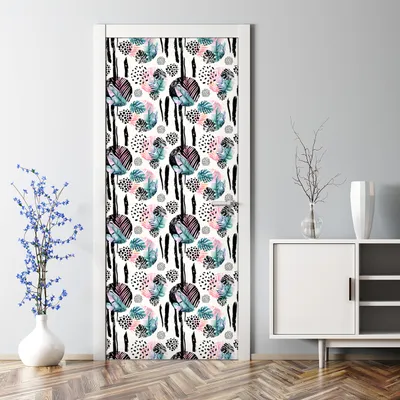 Produktbild von Dekorative Türaufkleber selbstklebend Klebefolie Aufkleber Abstrakter Dschungel 77 x 200 cm