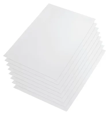 8 Kunststoffplatten A4, weiß, 21 x 29,7 cm, 0,5 mm, PP