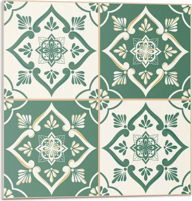 Produktbild von Blumenmuster Auf Fliesen – Selbstklebende Fliesen – Wandverkleidung – Wandpaneel – PVC Fliesen – Vinylflisen – PCV Flisen – Selbstklebend – Wanddeko – 9 Stück 30 x 30 cm