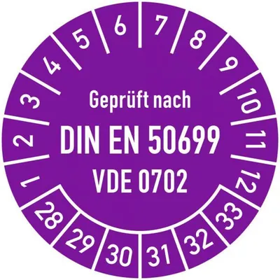 Produktbild von Dreifke® Prüfplakette  nach DIN EN 50699, VDE 0702, 2028-2033, Dokumen...