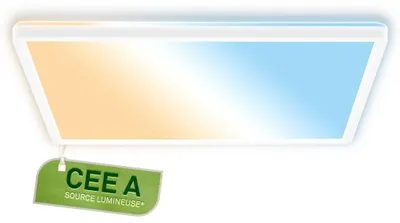 Image de Briloner TAVA Panneau LED, CEE A source lumineuse*, dimmable, télécommande, Ø42x42x3cm plafonnier led, plafonnier salon, luminaire plafond, blanc