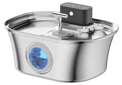 Produktbild von Katzen Trinkbrunnen 3,2L Piratenschiff T-Auslauf, Sensor 4200mAh, Automatischer Katzenbrunnen mit 3 Modi, Edelstahl, USB-C, Leiser Trinkbrunnen für Katzen und Hunde
